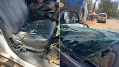 Royal Media Services vehicle hit by protestors