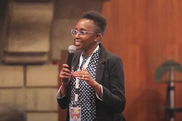 Qhala Head of Research and Strathmore University lecturer Njeri Ngaruiya Ng'ang'a, PhD conducting an AI Masterclass during the NADPA-RAPDP Conference held at the Windsor Golf Hotel in Nairobi on May 7, 2024