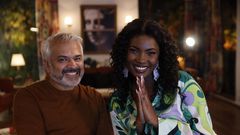 Margret Kariuki and one of the show's actors