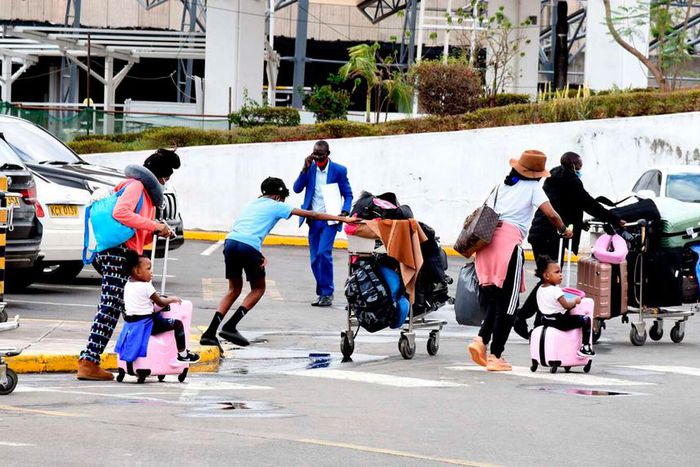 Travellers at JKIA