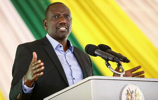 President William Ruto speaking during a past function