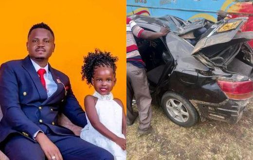 A collage image of popular TikToker, Baba Mona who perished in a grisly road accident alongside his daughter and two sisters and the car they were travelling in on Friday, February 24