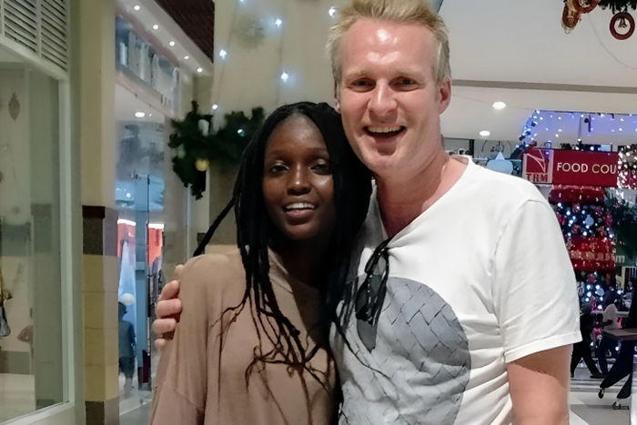 Felesta Nyamathira Njoroge and her boyfriend Marc De Mesel