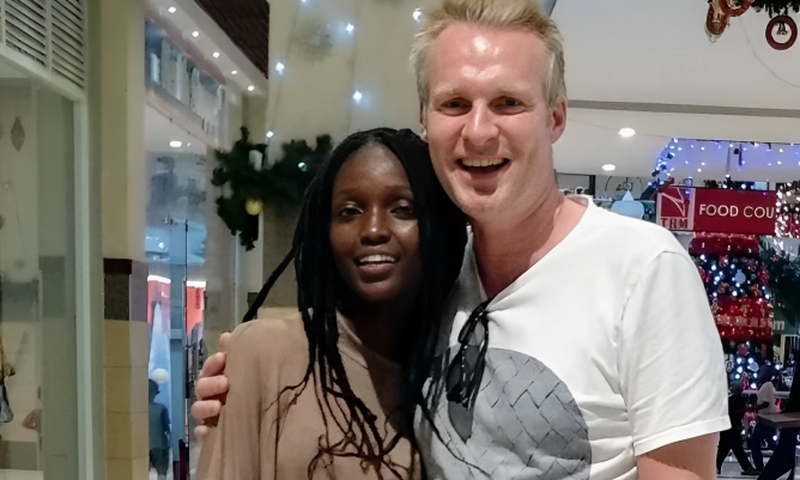 Felesta Nyamathira Njoroge and her boyfriend Marc De Mesel