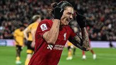 Darwin Nunez scores for Liverpool against Wolves in the FA Cup