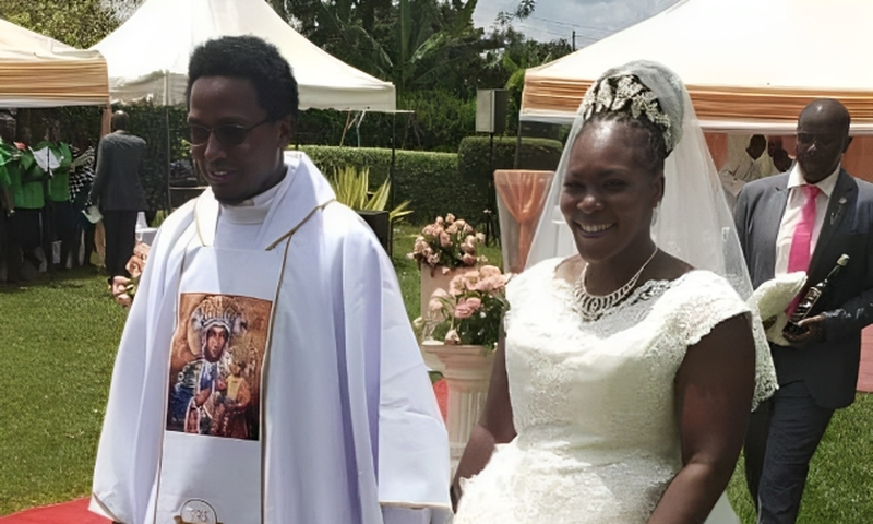 Reverend Father Edwin Gathang’i Waiguru marries long-time friend Margaret Wanjiru