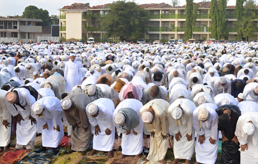 Muslims praying