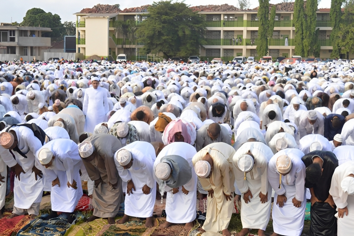 Muslims praying