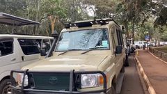 Tourists waiting to enter Nairobi National Park