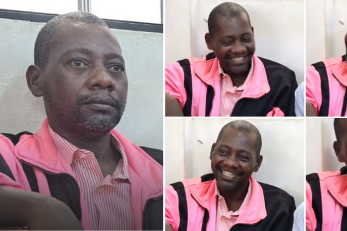 Paul Mackenzie (left) and his co-accused in a Malindi court on May 2, 2023.