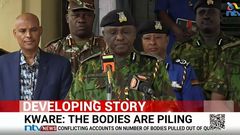 Acting Inspector General of Police Douglas Kanja addressing the press on Sunday