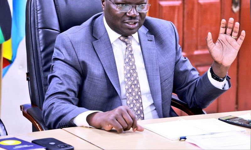 CS Simon Chelgui during a meeting at Treasury on March 11, 2024
