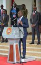Transport CS Kipchumba Murkomen speaking during a past media briefing at Harambee House