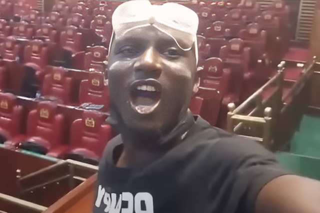 A protestor who recorded himself in Parliament on June 25, 2024