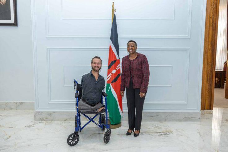 First Lady Mama Rachel Ruto hosting famous pastor Nick Vujicic at State House on Friday, February 2, 2024