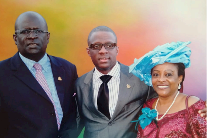 An undated image of George Magoha and his wife Barbara with their son Michael