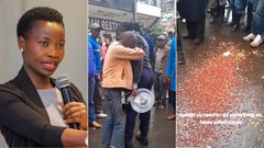 A collage photo of Principal Secretary Susan Auma Mang'eni and a hawker in Nairobi