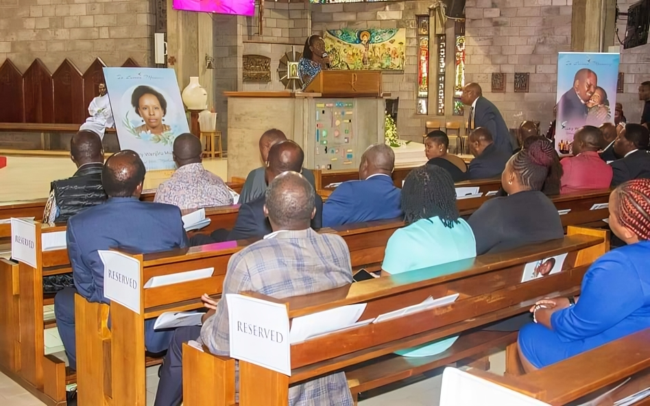 The family of former Kipipiri MP Amos Kimunya held a church service in Nairobi to celebrate the life of his late wife, Lucy Wanjiru Muhinga on Friday, February 2, 2024