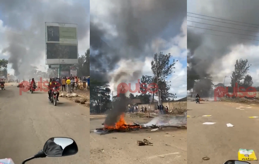 Protests along Naivasha Road on Friday May 26, 2023 as traders protest demolition of business structures (vibandas)