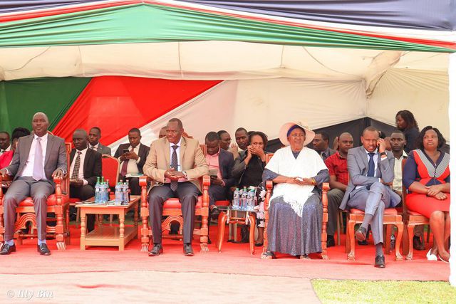 President William Ruto's mother Sarah Samoei and Uasin Gishu Governor Jonathan Bii