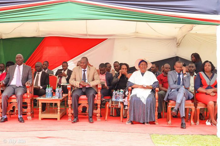 President William Ruto's mother Sarah Samoei and Uasin Gishu Governor Jonathan Bii