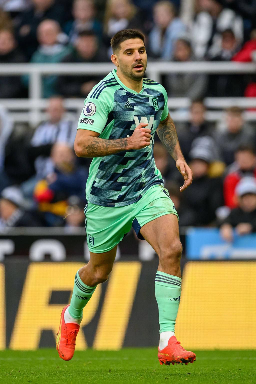 Fulham's Aleksandar Mitrovic during the Premier League match between Newcastle United and Fulham at St. James Park on January 15, 2023.