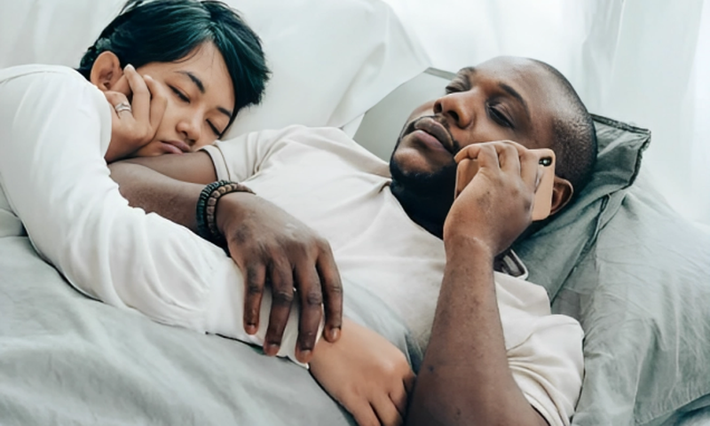 A couple in bed