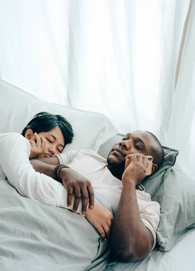 A couple in bed
