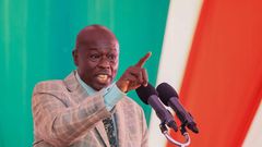 Deputy President Rigathi Gachagua speaking during a meeting of leaders and other stakeholders from the Rift Valley on ending illegal brew and drugs abuse in Nakuru County on May 29, 2023.