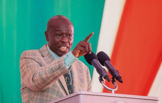 Deputy President Rigathi Gachagua speaking during a meeting of leaders and other stakeholders from the Rift Valley on ending illegal brew and drugs abuse in Nakuru County on May 29, 2023.