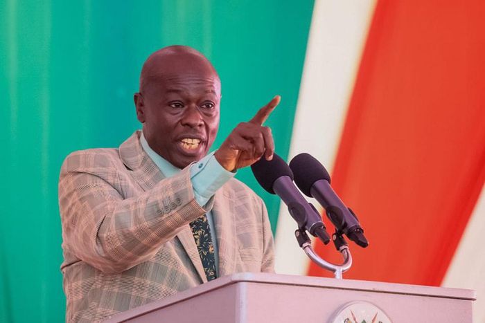 Deputy President Rigathi Gachagua speaking during a meeting of leaders and other stakeholders from the Rift Valley on ending illegal brew and drugs abuse in Nakuru County on May 29, 2023.