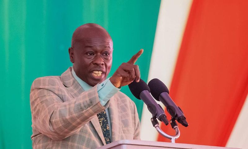 Deputy President Rigathi Gachagua speaking during a meeting of leaders and other stakeholders from the Rift Valley on ending illegal brew and drugs abuse in Nakuru County on May 29, 2023.