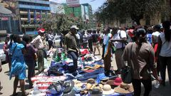 Hawkers selling in Nairobi CBD