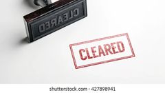 Rubber stamping that says cleared