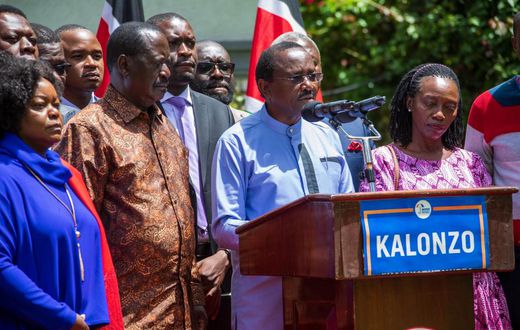 Azimio la Umoja leaders during a meeting on April 18, 2023