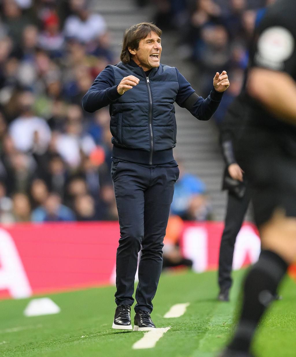 Antonio Conte of Tottenham Hotspur during the Premier League match between Tottenham Hotspur and Aston Villa at Tottenham Hotspur Stadium on January 1, 2023.