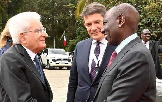 Kenyan President William Ruto and  Italian President Sergio Mattarella