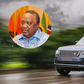 A collage of Retired President Uhuru Kenyatta and a vehicle