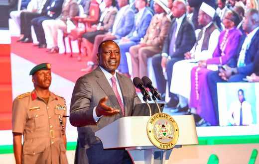 President William Ruto speaking during the commemoration of the Data Protection Day at the Kenyatta International Convention Centre (KICC) on January 27, 2023
