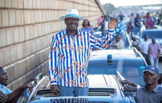 Azimio leader Raila Odinga in a previous rally