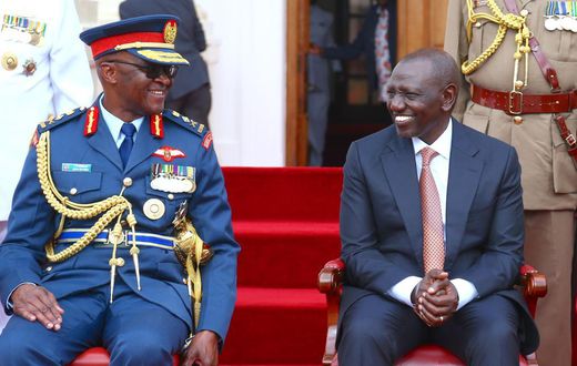 President William Ruto presided over the swearing in ceremony of General Francis Ogolla as the Chief of Defence at State House, Nairobi on April 29, 2023