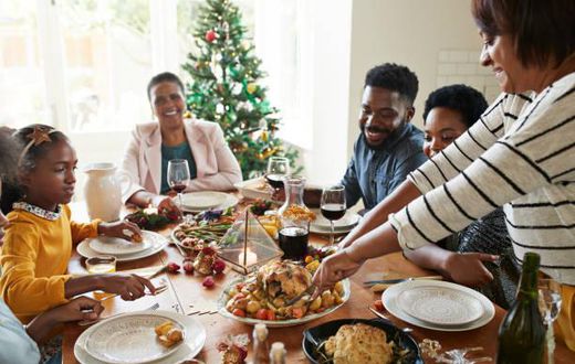 A family enjoying Christmas