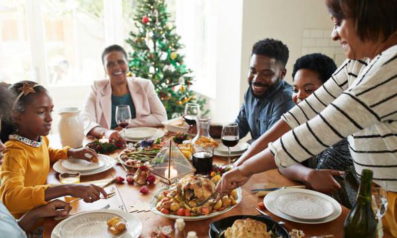 A family enjoying Christmas