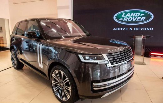 A Range Rover car on display