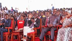 President William Ruto in Busia Stadium during an Interfaith prayer service