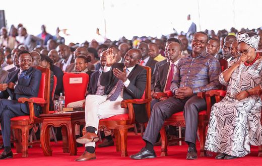 President William Ruto in Busia Stadium during an Interfaith prayer service