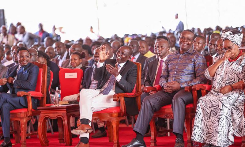 President William Ruto in Busia Stadium during an Interfaith prayer service