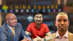 A collage of Trade CS Moses Kuria, China Square Investor Lei Cheng and ACA Regional Manager Ibrahim Bule