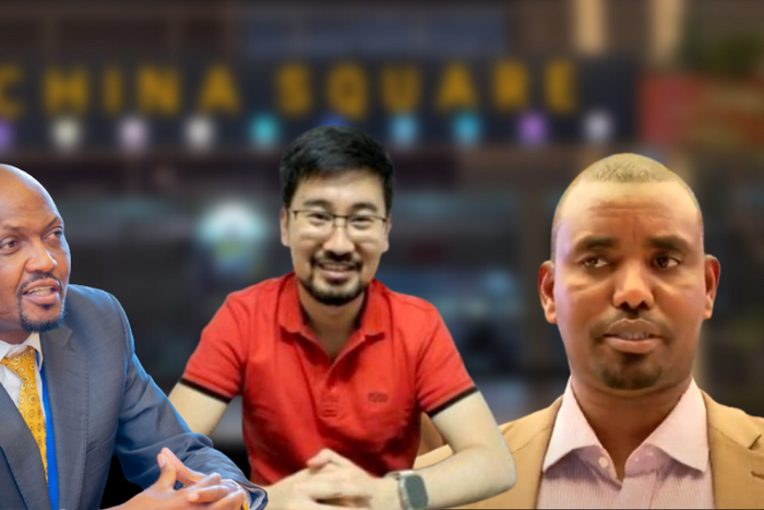 A collage of Trade CS Moses Kuria, China Square Investor Lei Cheng and ACA Regional Manager Ibrahim Bule