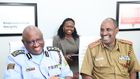 Police IG Japheth Koome and Deputy Inspector General-APS Noor Gabow in a meeting at the Supreme Court building on February 13, 2023